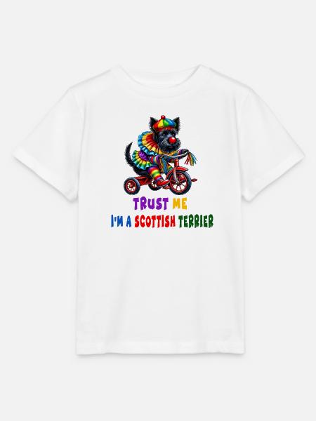 Clown Terrier auf Dreirad - Stanley/Stella Kinder T-Shirt MINI CREATOR - Weiß