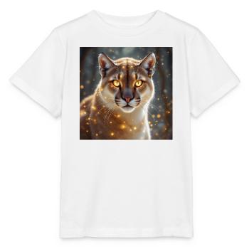 Animal Totem Cougar - T-shirt bio MINI CREATOR Stanley/Stella Enfant - blanc - Devant - Maike (125cm)
