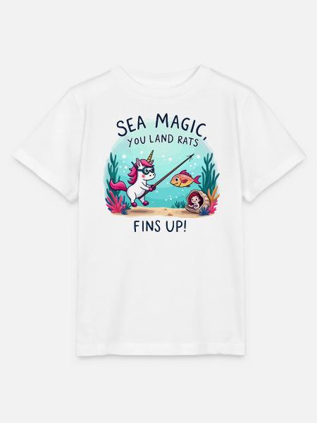 Meeresmagie mit Einhorn - Stanley/Stella Kinder T-Shirt MINI CREATOR - Weiß