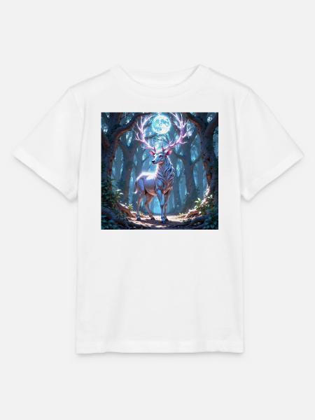 Krafttier Hirsch am Mondlicht - Stanley/Stella Kinder T-Shirt MINI CREATOR - Weiß