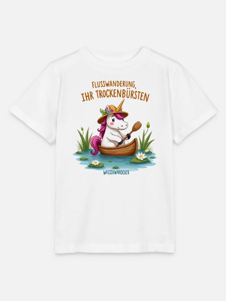 Einhorn Kanufahrt - Stanley/Stella Kinder T-Shirt MINI CREATOR - Weiß