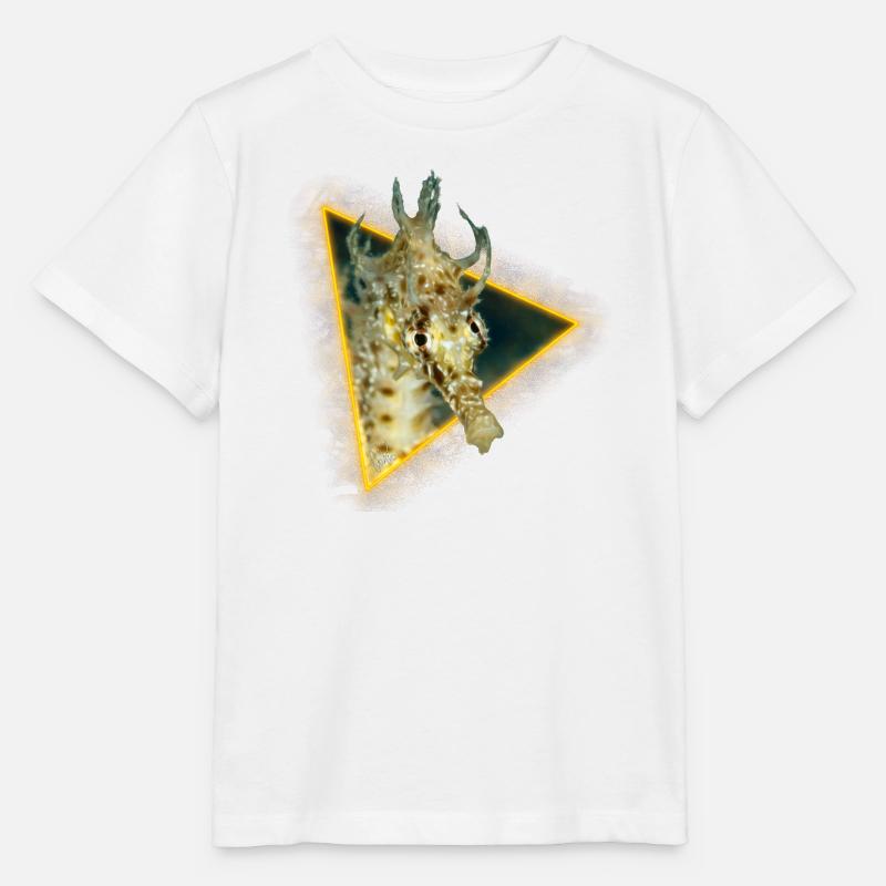 Hippocampe dans un triangle - T-shirt bio MINI CREATOR Stanley/Stella Enfant - blanc