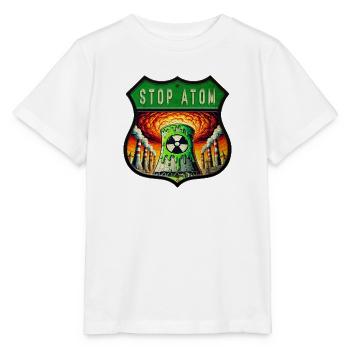 Stop Atom Wappen Design - Stanley/Stella Kinder T-Shirt MINI CREATOR  - Weiß - Vorne - Maike (125cm)