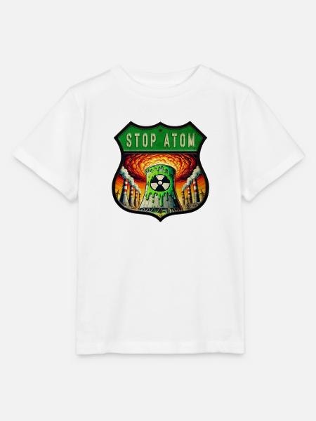 Stop Atom Wappen Design - Stanley/Stella Kinder T-Shirt MINI CREATOR - Weiß