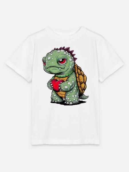 Schildkröte mit Herz - Stanley/Stella Kinder T-Shirt MINI CREATOR  - Weiß