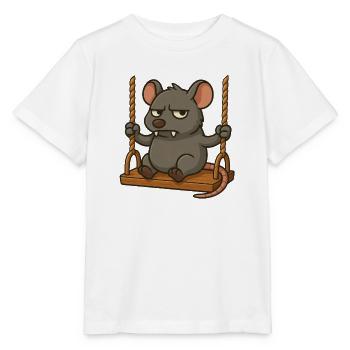 souris rat balancer agacé en colère - T-shirt bio MINI CREATOR Stanley/Stella Enfant - blanc - Devant - Maike (125cm)