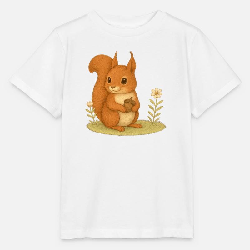 Nordischer Wald - Eichhörnchen - Stanley/Stella Kinder T-Shirt MINI CREATOR  - Weiß