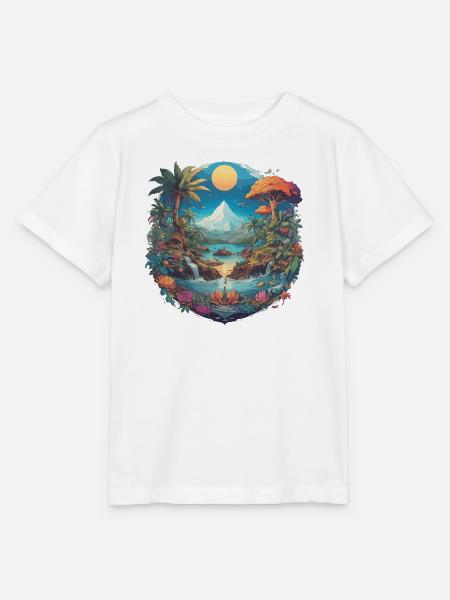 Mystische Berg- und Flusslandschaft - Stanley/Stella Kinder T-Shirt MINI CREATOR - Weiß