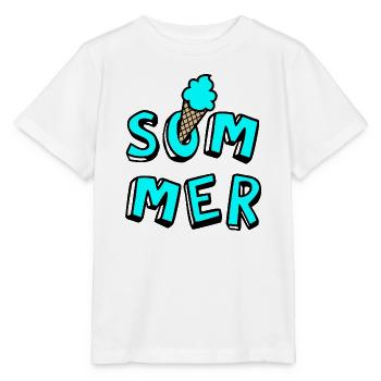Summer Cream Waffle Comic Style Fun Joie de vivre Fan - Stanley/Stella MINI CREATOR Kids’ T-Shirt - white - Front - Maike (125cm)