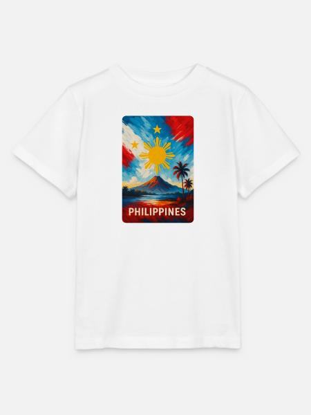 Philippinen Landschaft Flagge Design - Stanley/Stella Kinder T-Shirt MINI CREATOR  - Weiß