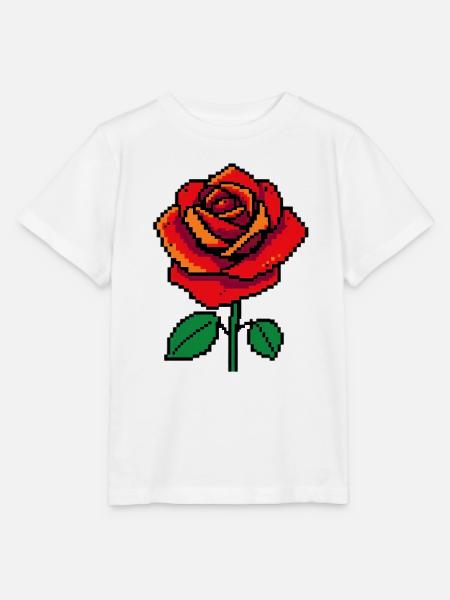 Rose Pixel - Stanley/Stella Kinder T-Shirt MINI CREATOR - Weiß