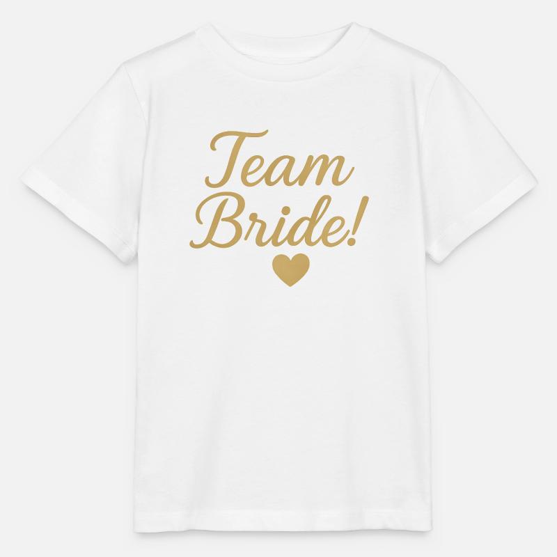 Team Bride Gold Script Design. Hochzeit - Stanley/Stella Kinder T-Shirt MINI CREATOR  - Weiß