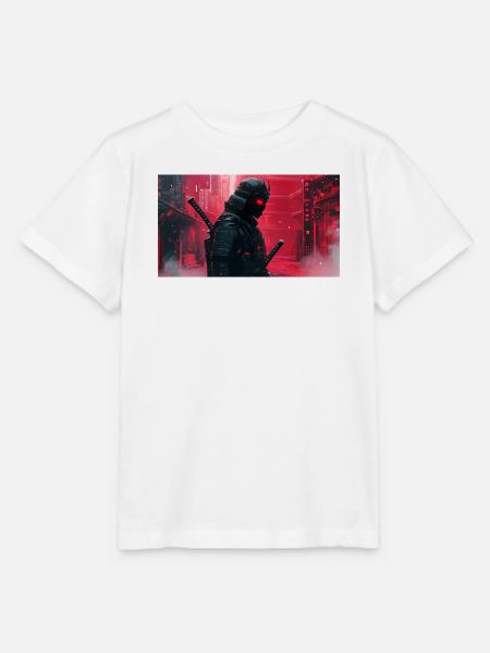 Schwarzer futuristischer Samurai - Stanley/Stella Kinder T-Shirt MINI CREATOR - Weiß