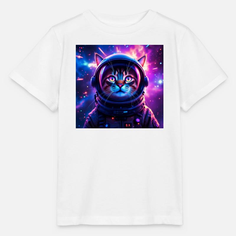 Space Cat - Stanley/Stella Kinder T-Shirt MINI CREATOR  - Weiß