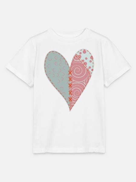 Patchwork Herz Nr. 3 - Stanley/Stella Kinder T-Shirt MINI CREATOR - Weiß