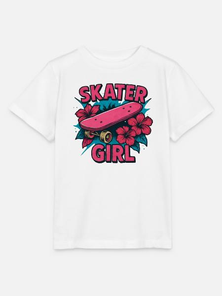 Skater Girl Skateboarden - Stanley/Stella Kinder T-Shirt MINI CREATOR - Weiß
