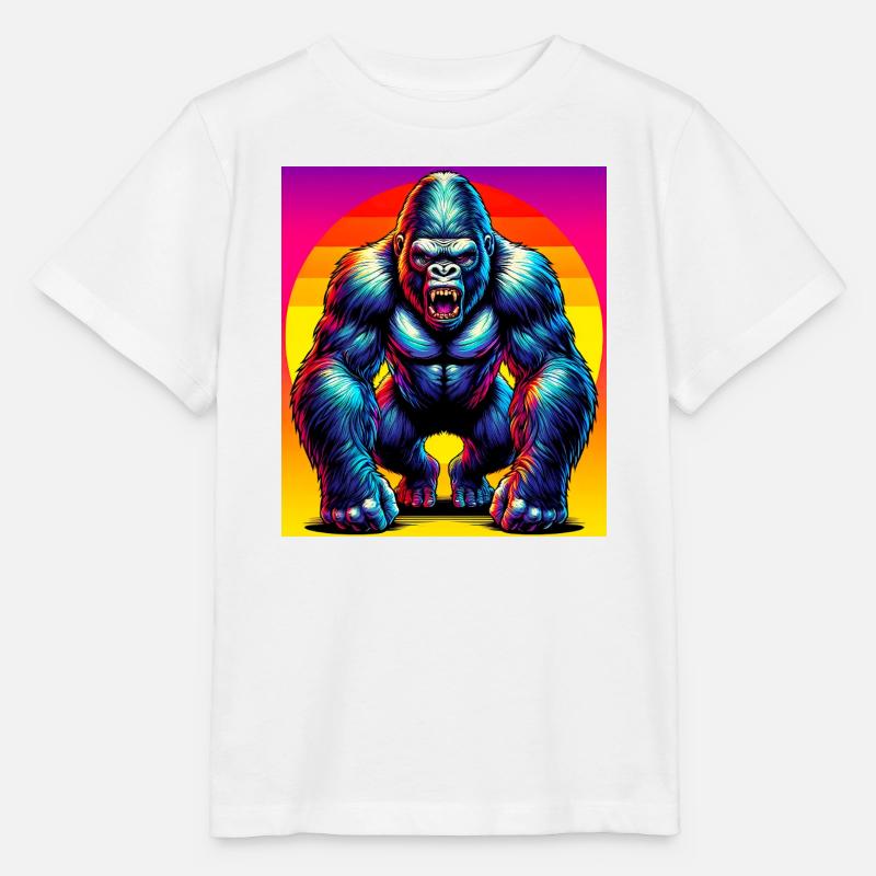 Gorilla - Stanley/Stella Kinder T-Shirt MINI CREATOR  - Weiß