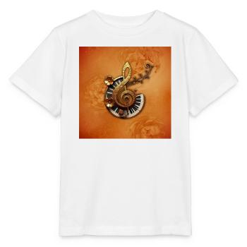 Abstrakter Musikstil mit Blumen - Stanley/Stella Kinder T-Shirt MINI CREATOR  - Weiß - Vorne - Maike (125cm)