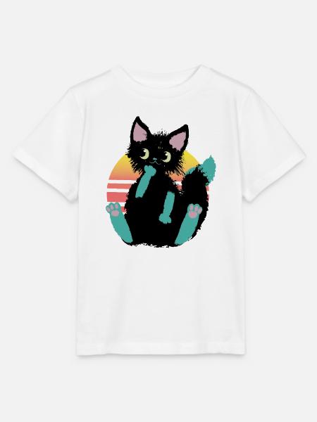 kritzelkatze Klecks, denkt nach - Stanley/Stella Kinder T-Shirt MINI CREATOR - Weiß