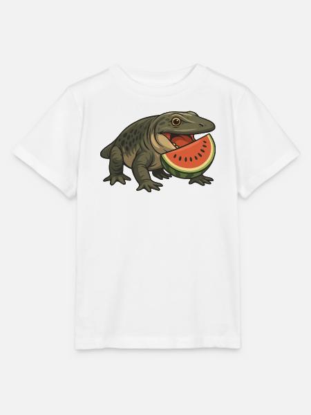 Urzeitliches Amphibien-Evolution Cartoon Melone - Stanley/Stella Kinder T-Shirt MINI CREATOR - Weiß
