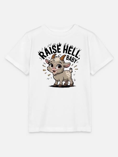 Kuschelbaby Ziegenmotiv.Raise Hell - Stanley/Stella Kinder T-Shirt MINI CREATOR - Weiß