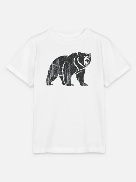 Abstrakter Bär mit Linienmustern - Stanley/Stella Kinder T-Shirt MINI CREATOR - Weiß