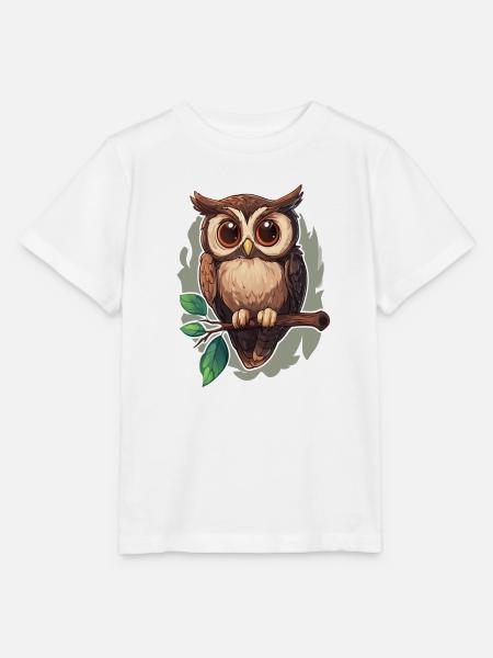 Eule - Stanley/Stella Kinder T-Shirt MINI CREATOR  - Weiß
