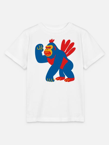 Popart Fantasy Gorilla - Stanley/Stella Kinder T-Shirt MINI CREATOR - Weiß