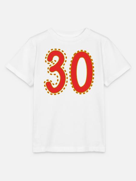 Nummer 30 auf farbigem Blattpapier - Stanley/Stella Kinder T-Shirt MINI CREATOR - Weiß