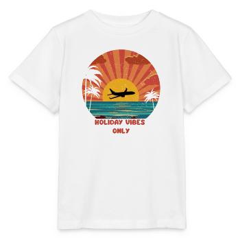 Sonnenuntergang Flugzeug Urlaub Design - Stanley/Stella Kinder T-Shirt MINI CREATOR  - Weiß - Vorne - Maike (125cm)