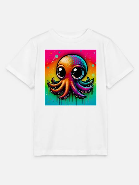 Krake - Stanley/Stella Kinder T-Shirt MINI CREATOR  - Weiß