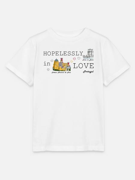 Portugal Liebe, Zeichnung Palacio Pena, Turm Belem - Stanley/Stella Kinder T-Shirt MINI CREATOR  - Weiß