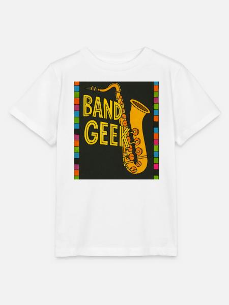 Band-Geek-Saxophon-Illustration - Stanley/Stella Kinder T-Shirt MINI CREATOR  - Weiß