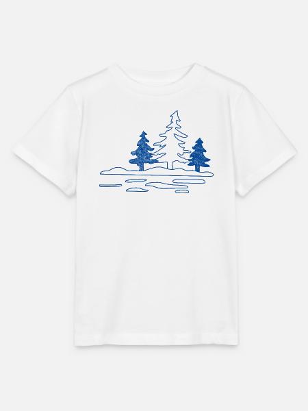 Abstrakter Waldsee mit Kiefern - Stanley/Stella Kinder T-Shirt MINI CREATOR  - Weiß