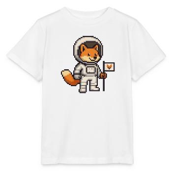 Pixelart Fuchs im Astronautenanzug - Stanley/Stella Kinder T-Shirt MINI CREATOR  - Weiß - Vorne - Maike (125cm)