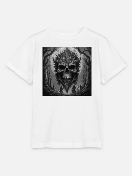 Dunkler Wald Schädel Schattenkunst - Stanley/Stella Kinder T-Shirt MINI CREATOR - Weiß