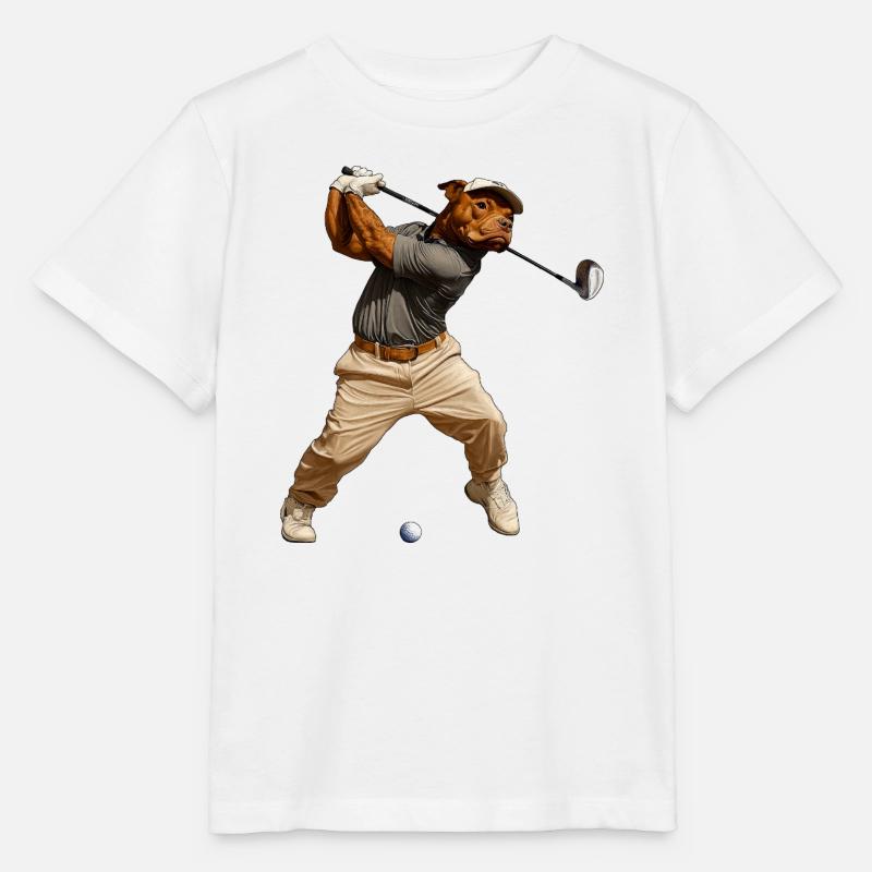 Pitbull Golfer - Stanley/Stella MINI CREATOR Kids’ T-Shirt - white