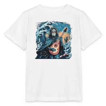 Vague mystique de l’océan avec musicien fantomatique - T-shirt bio MINI CREATOR Stanley/Stella Enfant - blanc - Devant - Maike (125cm)
