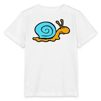 coquille d'escargot limace escargot sourit doucement - T-shirt bio MINI CREATOR Stanley/Stella Enfant - blanc - Devant - Maike (125cm)