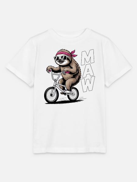 BMX-Faultier-Bandana - Stanley/Stella Kinder T-Shirt MINI CREATOR  - Weiß