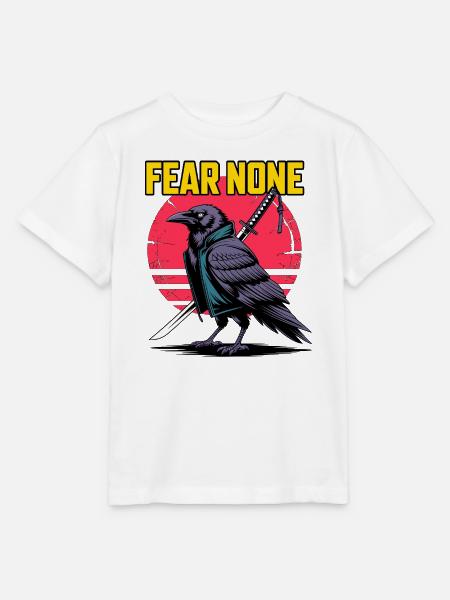 Samurai Raven Fear None Design - Stanley/Stella Kinder T-Shirt MINI CREATOR - Weiß
