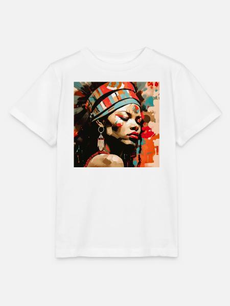 Porträt Afro Stammeskunst Design - Stanley/Stella Kinder T-Shirt MINI CREATOR - Weiß