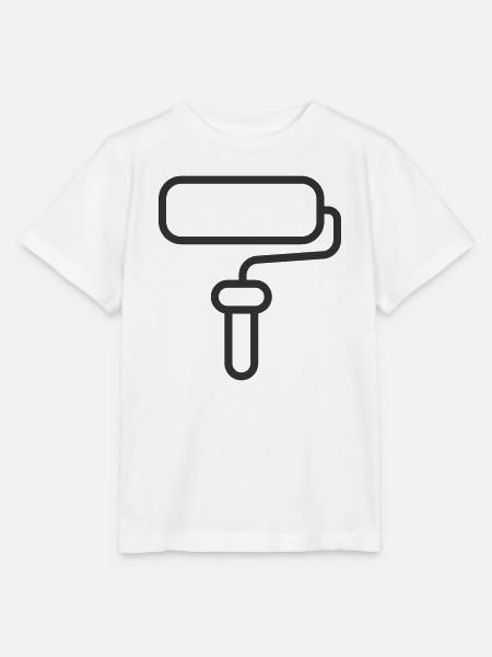 Minimalistische Farbroller-Linien-Kunst-Ikone - Stanley/Stella Kinder T-Shirt MINI CREATOR - Weiß