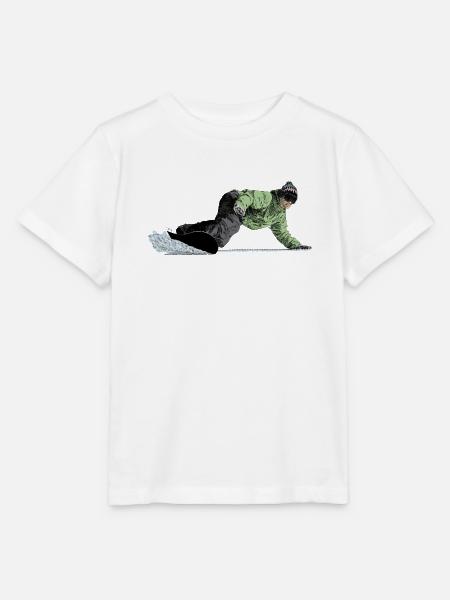 Freerider Snowboarder auf Abfahrt - Stanley/Stella Kinder T-Shirt MINI CREATOR  - Weiß