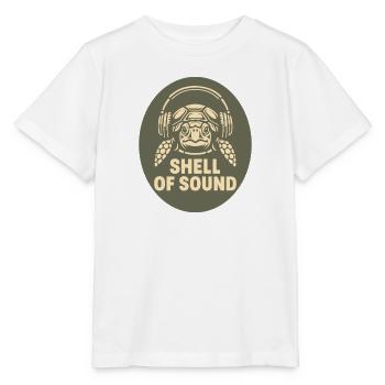 Turtle mit Kopfhörer - Stanley/Stella Kinder T-Shirt MINI CREATOR  - Weiß - Vorne - Maike (125cm)