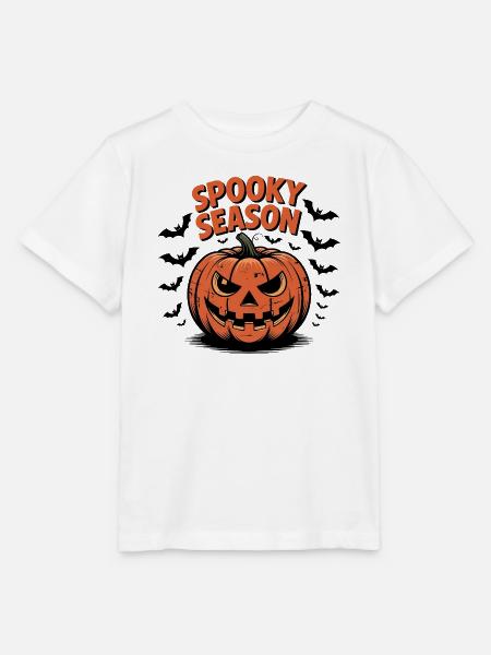 Gruselige Jahreszeit Kürbis - Stanley/Stella Kinder T-Shirt MINI CREATOR - Weiß