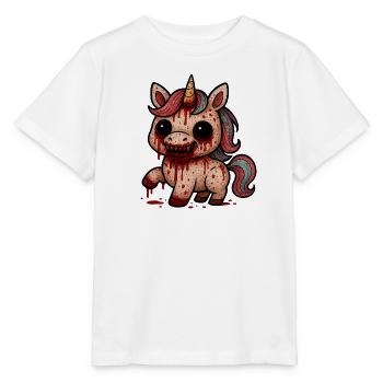 Blutiges Horror-Einhorn - Stanley/Stella Kinder T-Shirt MINI CREATOR  - Weiß - Vorne - Maike (125cm)