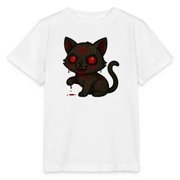 Chat Sombre Occulte - T-shirt bio MINI CREATOR Stanley/Stella Enfant - blanc - Devant - Maike (125cm)