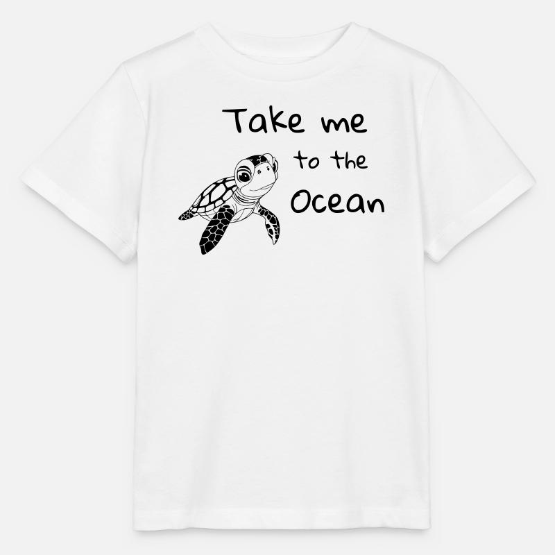 Emmenez-moi à l’océan – Tortue de mer - T-shirt bio MINI CREATOR Stanley/Stella Enfant - blanc