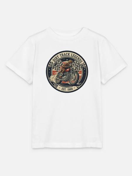 Vintage Dirt Track Motorcycle Logo - Stanley/Stella Kinder T-Shirt MINI CREATOR - Weiß